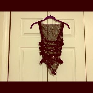 Victoria Secret Sheer Black Teddy Size S